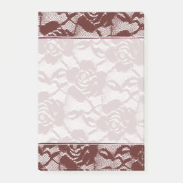 Burgundy Red Lace Floral Post-it Klebezettel