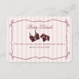 Burgundy Red Lace Lingerie Shower Details Begleitkarte
