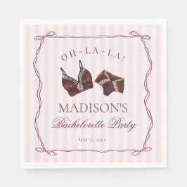 Burgundy Red Lingerie Bachelorette Panty Party Serviette