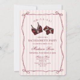 Burgundy Red Lingerie Lace Bachelorette Party Einladung