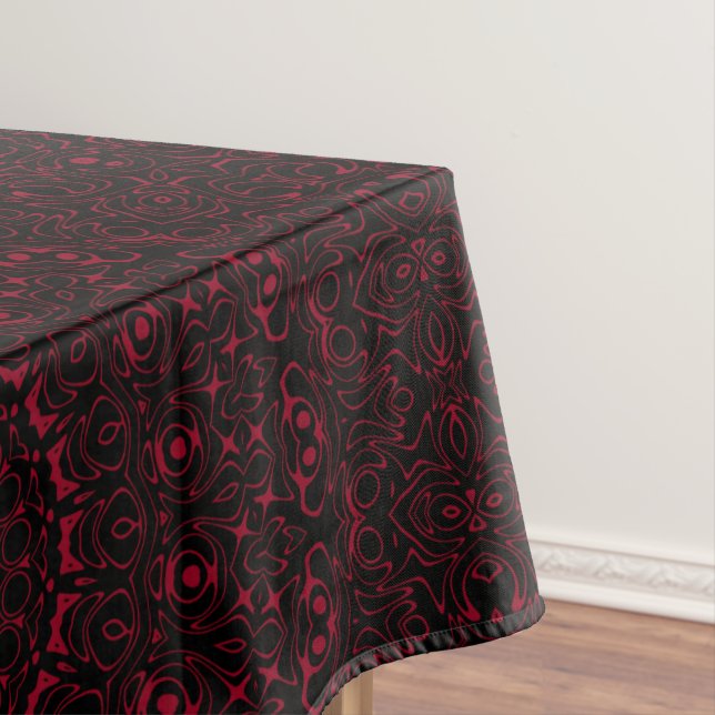 Burgundy Red Mandala mit Ziersymmetrie Tischdecke (Beispiel)