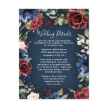 Burgundy Red Navy Blue Gold und Blush Pink Wedding