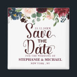 Burgundy Red Navy Floral Rustic Boho Sve Datum Magnet<br><div class="desc">Watercolor Burgundy Red Navy Floral Boho Hochzeit Speichern Sie den Datums-Magneten. Ideal für eine Hochzeit im Herbst. Das Design verfügt über ein atemberaubendes Bouquet aus Bordeaux / Marsala , Pfirsich , Marine Blume / Rose mit passenden Blätter. Mehr passende Designs und Variationen finden Sie in meinem "Blitzweddingpaperie" Shop. Und zögern...</div>