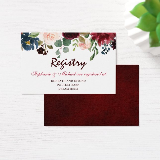 Burgundy Red Navy Rustic Wedding Registry (Schreibtisch)