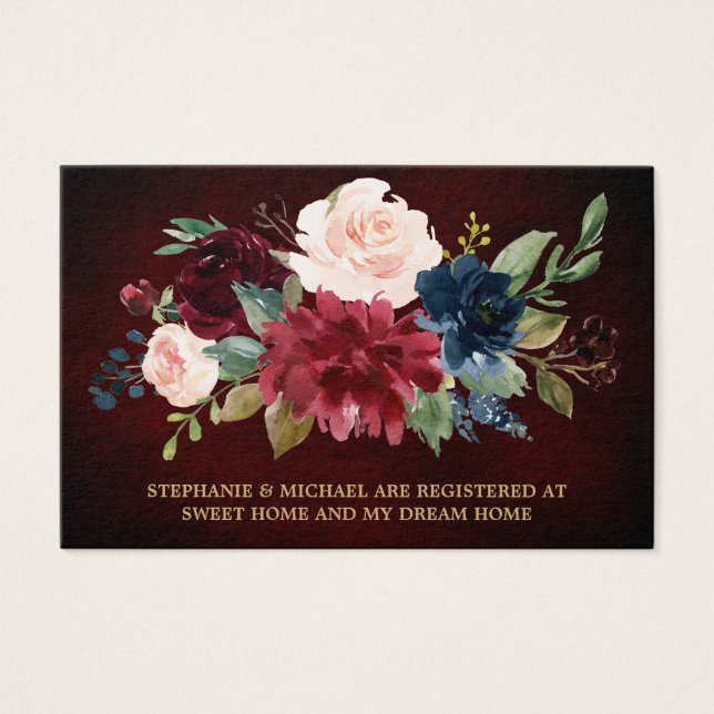 Burgundy Red Navy Rustic Wedding Registry (Vorderseite)