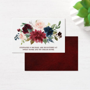 Burgundy Red Navy Rustic Wedding Registry