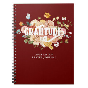 Burgundy Red Pink Floral Custom Danky Journal Notizblock