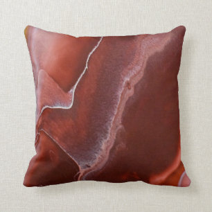 Burgundy Red Rock Marble Stone Abstrakt Maroon Kissen