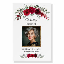 Burgundy Red Roses Funeral Foam Boards