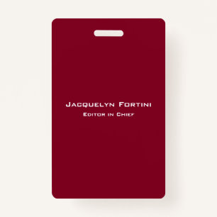 Burgundy Red Schlicht Elegante Moderne Minimalisti Ausweis
