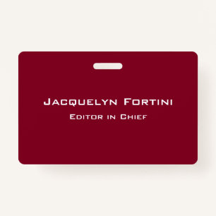 Burgundy Red Schlicht Elegante Moderne Minimalisti Ausweis