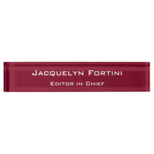 Burgundy Red Schlicht Elegante Moderne Minimalisti Namensplakette