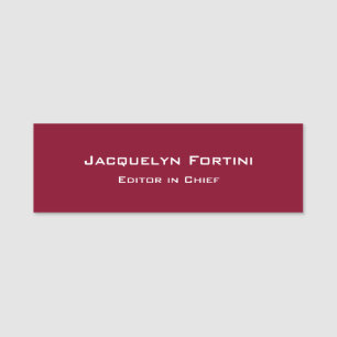 Burgundy Red Schlicht Elegante Moderne Minimalisti Namensschild