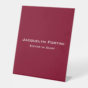 Burgundy Red Schlicht Elegante Moderne Minimalisti Sockelschild