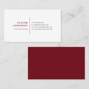 Burgundy Red Serif Typografie Minimalistisch Visitenkarte