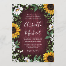 Burgundy Red Sunflower Greenerity Wreath Wedding
