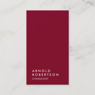 Burgundy Red Trendy Modern Minimalistisch einfach Visitenkarte