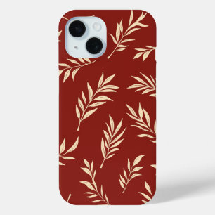 Burgundy Red Tropical Palm Leaf Blumenmuster Case-Mate iPhone Hülle