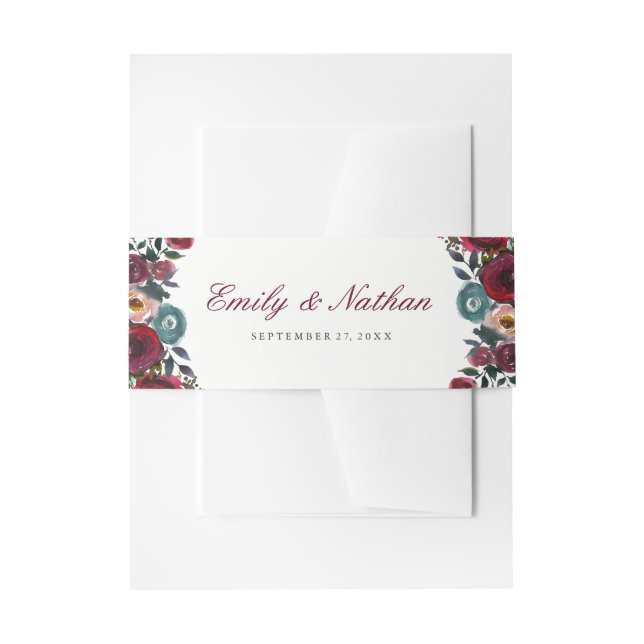 Burgundy Red Watercolor Blues Wedding Bly Band (Vorderseite Beispiel)
