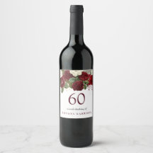 Burgundy Red White Rose 60. Geburtstagsparty