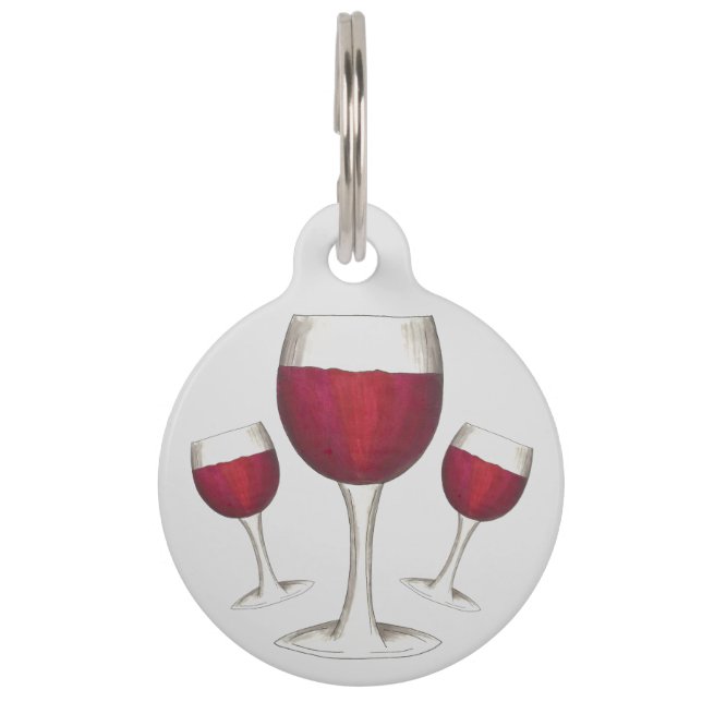 Burgundy Red Wine Glass Merlot Cabernet Haustiermarke (Vorderseite)