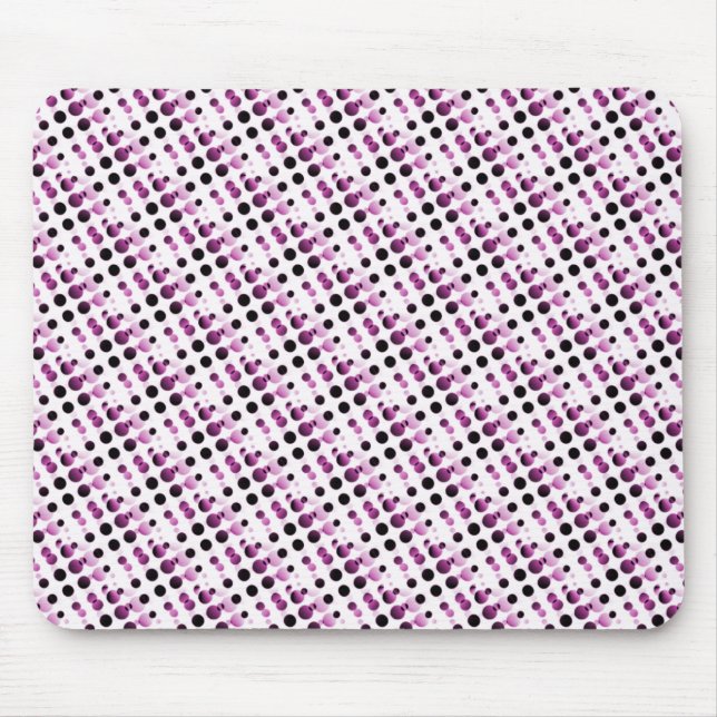 Burgundy Retro Bubbles Mousepad (Vorne)