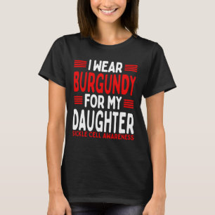 Burgundy Ribbon Kid SickCell Awareness Son T-Shirt