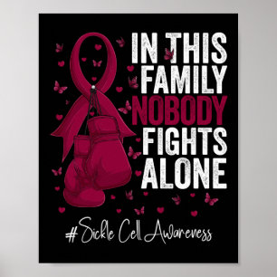 Burgundy Ribbon Survivor Kämpfer Sichelzellaware Poster