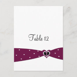 Burgundy Ribbon Tischkarte Postkarte