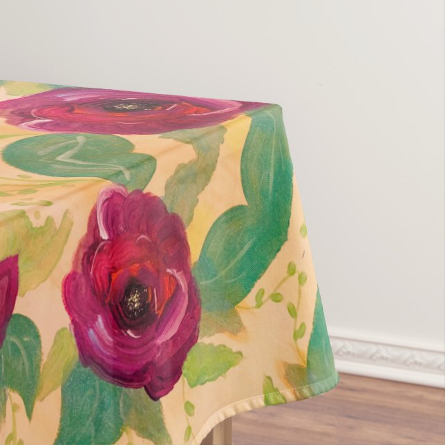 Burgundy Rose Bloom Tischdecke (Beispiel)