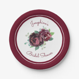 Burgundy Rose Blumenkohl Brautparty Pappteller