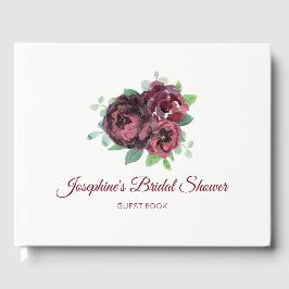 Burgundy Rose Bouquet Brautparty Gästebuch