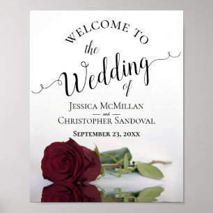 Burgundy Rose Elegantes Hochzeitsszenario Poster