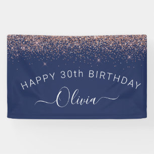 Burgundy Rose Gold Blush Pink Glitzer Monogram Banner