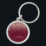 Burgundy Rose Gold Blush Pink Glitzer Monogram Schlüsselanhänger<br><div class="desc">Rose Gold - Blush Pink und Burgundy Sparkle Glitzer Script Monogram Name Keychains (Key Chain). Das macht den perfekten 16 Geburtstag,  Hochzeit,  Brautparty,  Jubiläum,  Babydusche oder Junggeselinnen-Abschied Geschenk für jemanden,  der Lieben glamourösen Luxus und schicke Stile.</div>