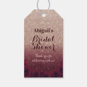 Burgundy & Rose Gold Ombre Brautparty Gefallen Geschenkanhänger