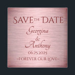 Burgundy Rose Gold Save the Date Custom Wedding Magnet<br><div class="desc">Gönnen Sie Ihrem Gast ein besonderes Burgundy Rose Gold Save the Date Custom Wedding Magnet! Ein schöner Sake mit Ihrem besonderen Datum, den Namen der Braut und des Bräutigams und einem besonderen Sprichwort oder Zitat! Einzigartiges, minimalistisches Design, das zu Ihrem Hochzeitsthema passt und Blätter, die das Gedächtnis bewahren! Exklusiv von...</div>