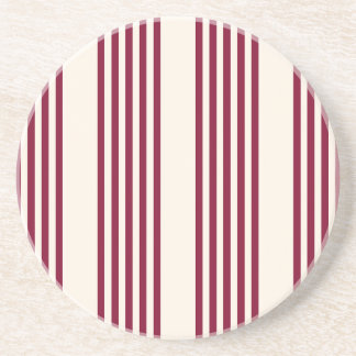 Burgundy rot und beige 5 Streifen Muster Getränkeuntersetzer
