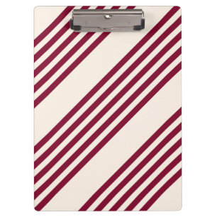 Burgundy rot und beige 5 Streifen Muster Klemmbrett