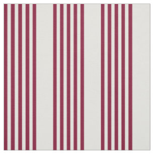 Burgundy rot und beige 5 Streifen Muster Stoff