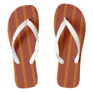 Burgundy rot und verbrannt orange fünf Streifen Mu Flip Flops