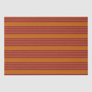 Burgundy rot und verbrannt orange fünf Streifen Mu Seidenpapier