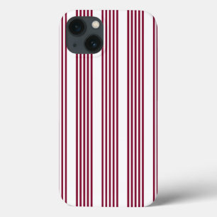 Burgundy rot-weiß fünf Streifen Muster Case-Mate iPhone Hülle