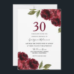 Burgundy Rote Rosen Elegantes 30. Geburtstags-Part Einladung<br><div class="desc">Burgundy Rote Rosen Elegant 30. Geburtstag Party Einladung Siehe Matching Collection in Niche und Nest Store</div>