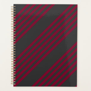 Burgundy rouge et charbon de bois cinq bandes moti