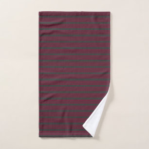Burgundy rouge et charbon de bois cinq bandes moti