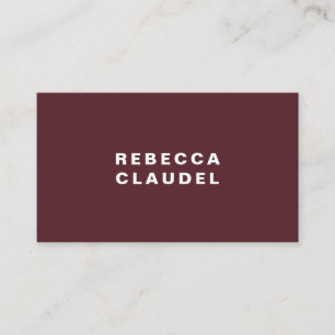 Burgundy Rouge Simple Cartes de visite personnalis