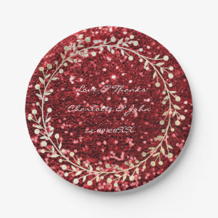 Burgundy Rube Red Foxier Gold Wreath Garland Pappteller