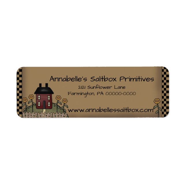 Burgundy Saltbox & Sonnenblumen Personalisierte Ad (Vorne)