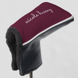 Burgundy Script | Stilvolle Monogram modern Golf Headcover